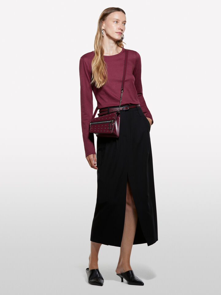 Burgundy long sleeve t-shirt - women's long sleeve t-shirts - Burgundy | Sisley image number 1